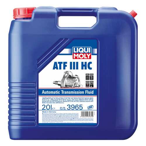 Трансмиссионное масло LIQUI MOLY ATF III HC 20л 3965 в Колеса даром